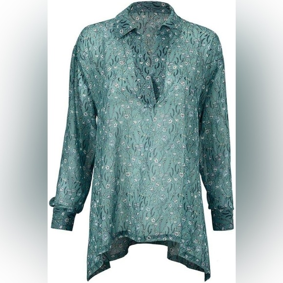 Cabi Chase Blue Floral Blouse - Picture 1 of 7
